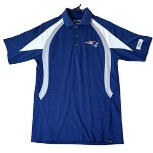 NFL New England Patriots Polo Shirt Mens S Blue Short Sleeve Outdoor Football